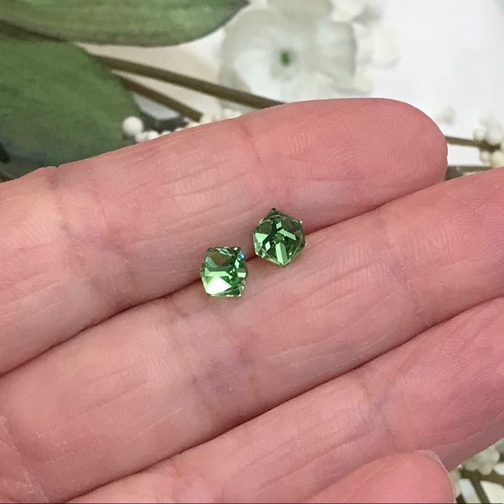 Peridot Swarovski Crystal Stud Earrings